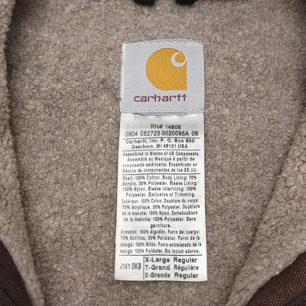 Vintage Carhartt Jacket J141 DKB Mens XL Sherpa Lined Coat Sandstone Brown Y2K - Picture 4 of 9